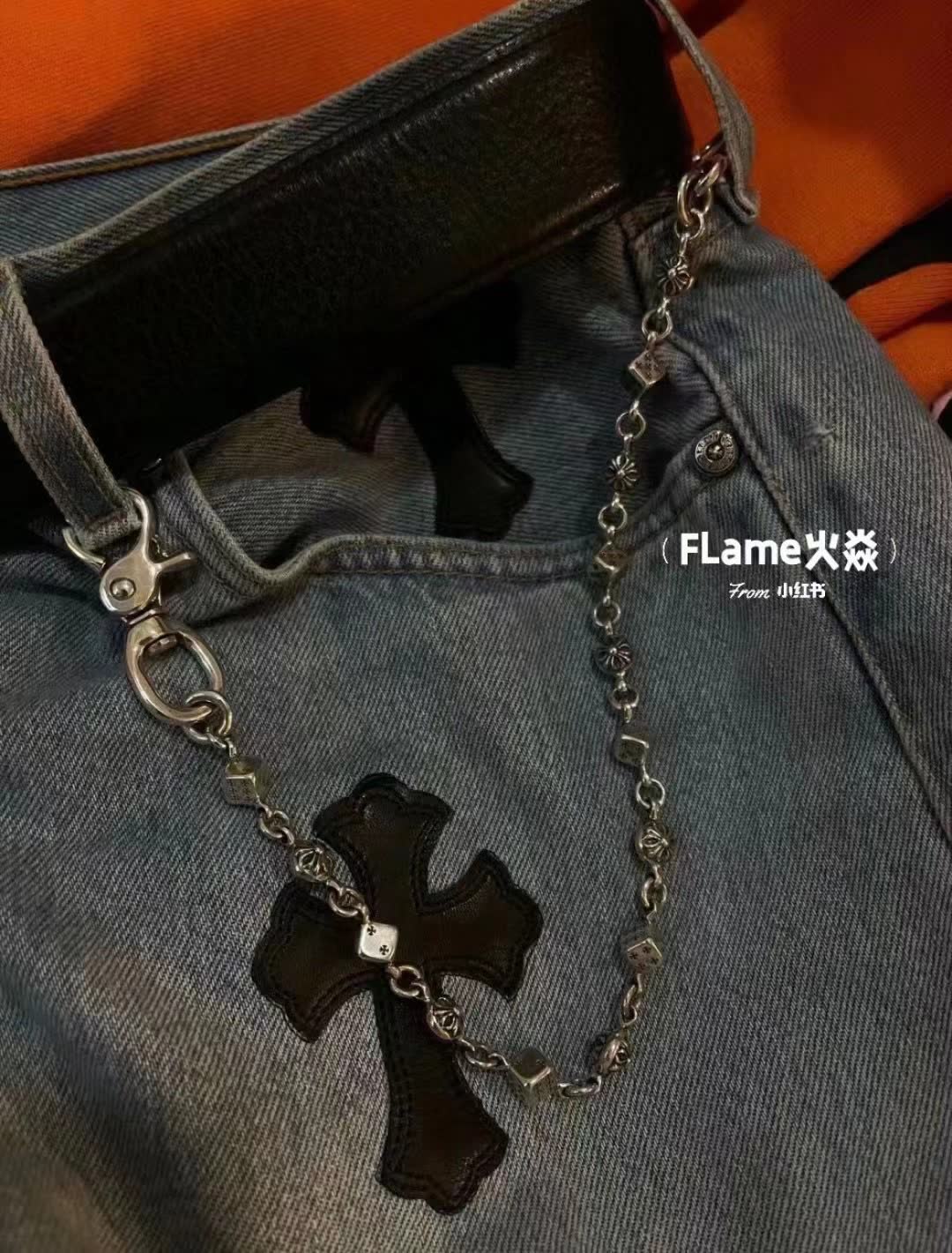 Chrome Hearts Sterling Silver Charm Bracelet with Lobster Clasp